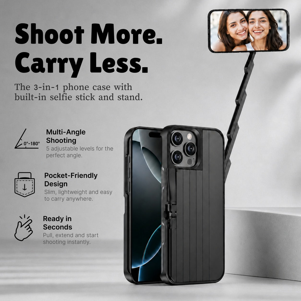 ClickCase™ Selfie Stick Phone Case